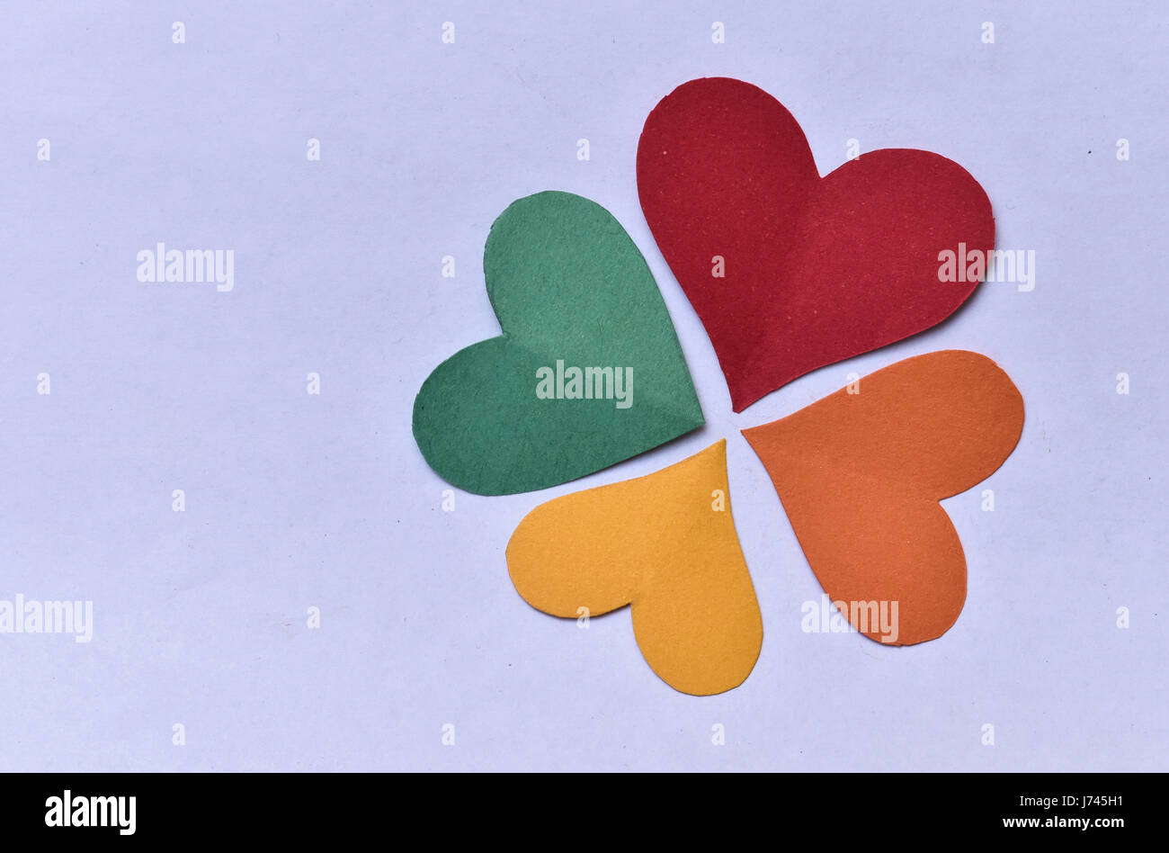 colorful hearts on the white background Stock Photo - Alamy