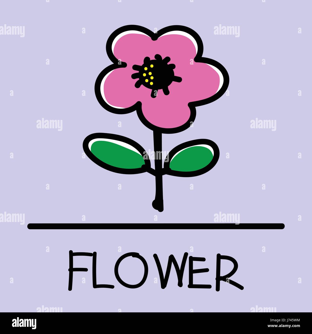 Comic style flower icon hi-res stock photography and images - Alamy
