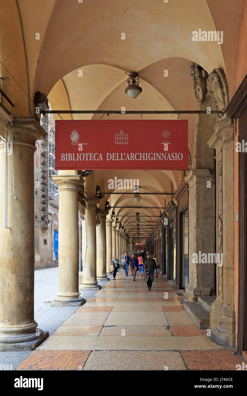 Entrance to the Biblioteca dell'Archiginnasio, Library of the