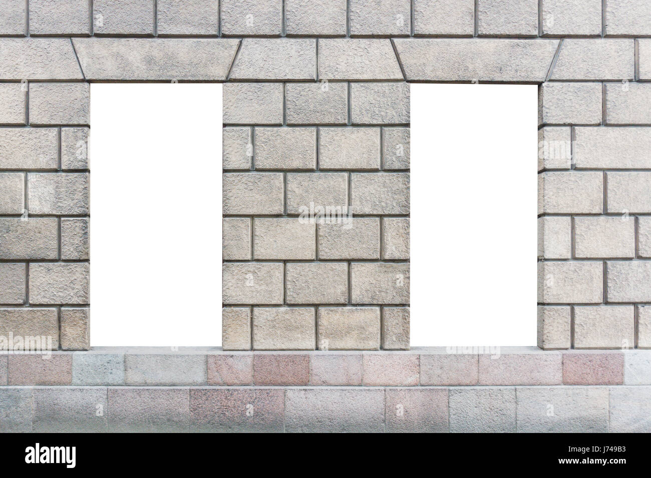 Two vertical mock up's of store blank showcase window in a city Stock ...