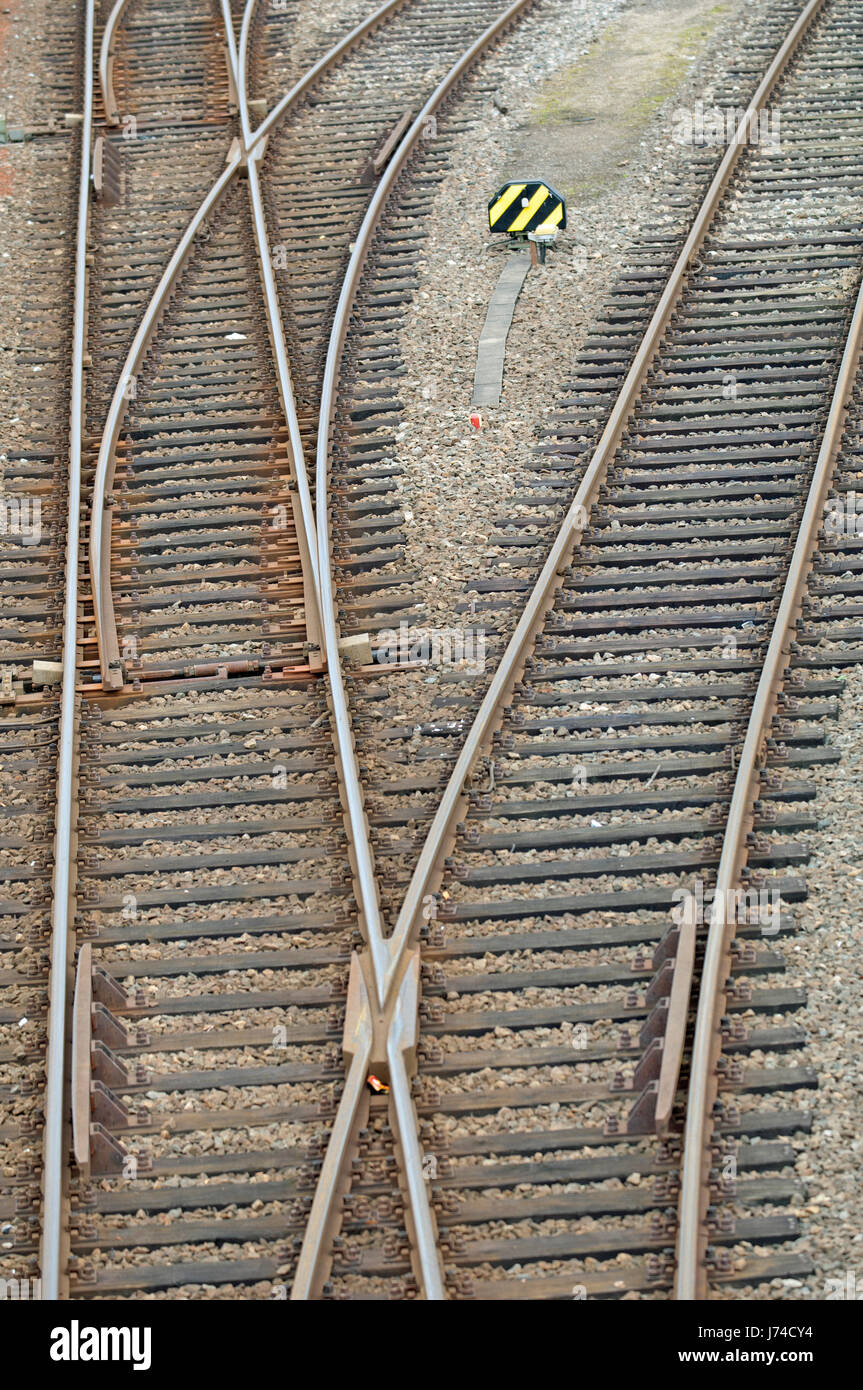 railway tracks at lbeck train station Stock Photo