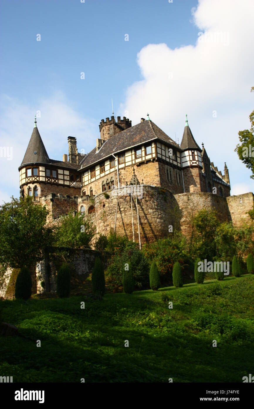 hesse chateau castle blue historical sightseeing germany german federal ...