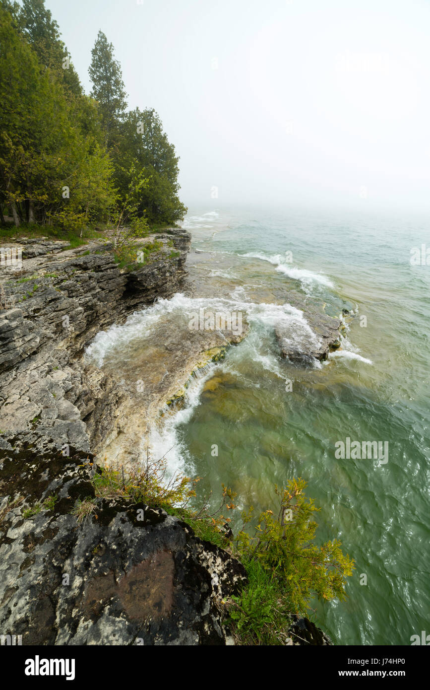 An Overcast Morning At Cave Point County Park Door County