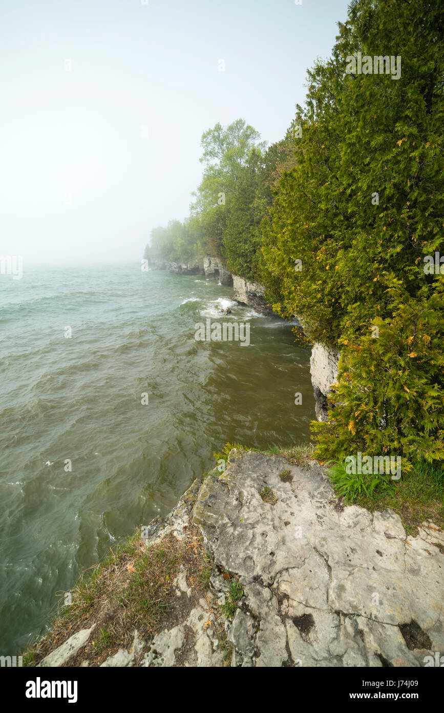 An Overcast Morning At Cave Point County Park Door County