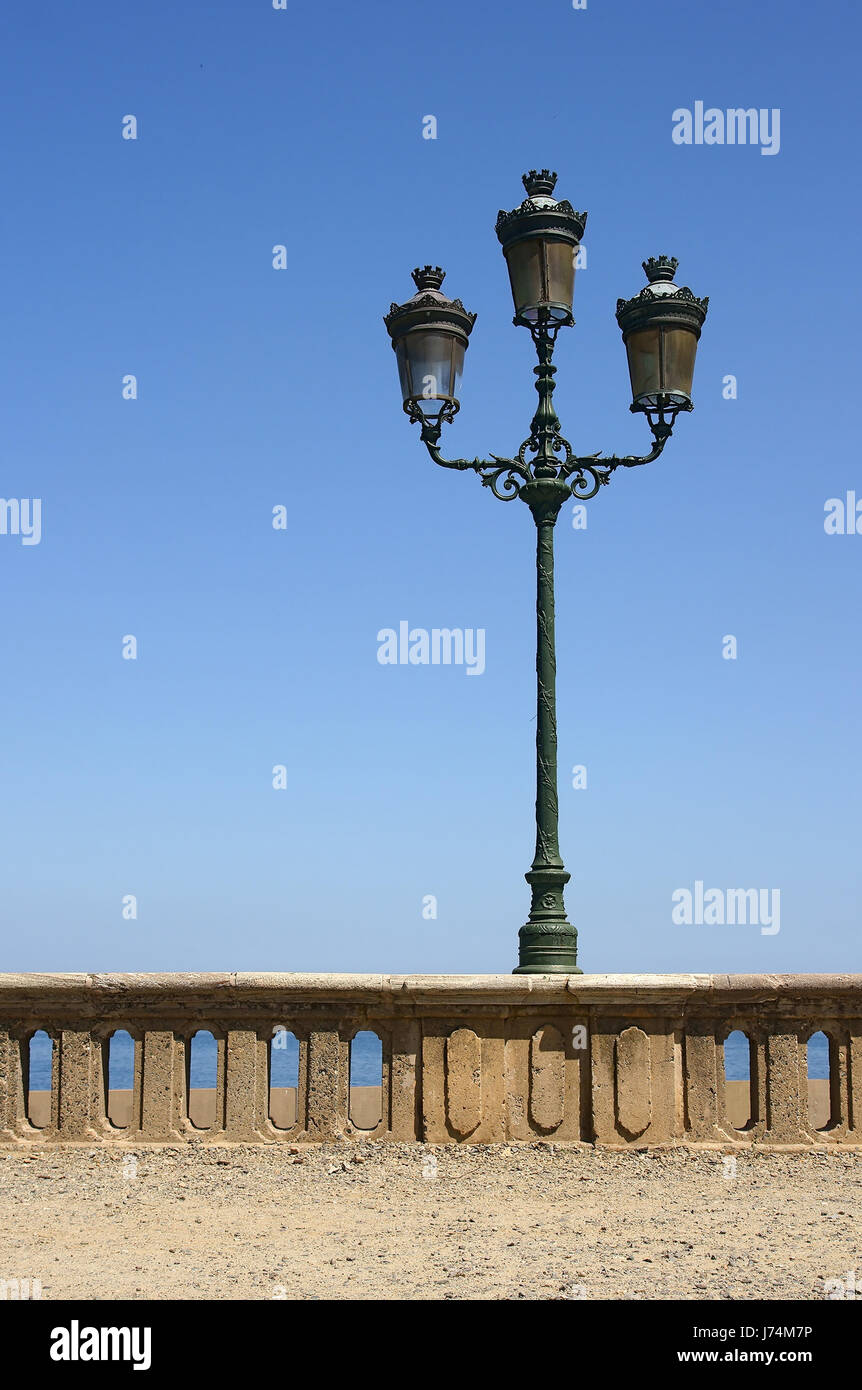 france lantern shiner light lamp luminary railing corsica candlesticks Stock Photo