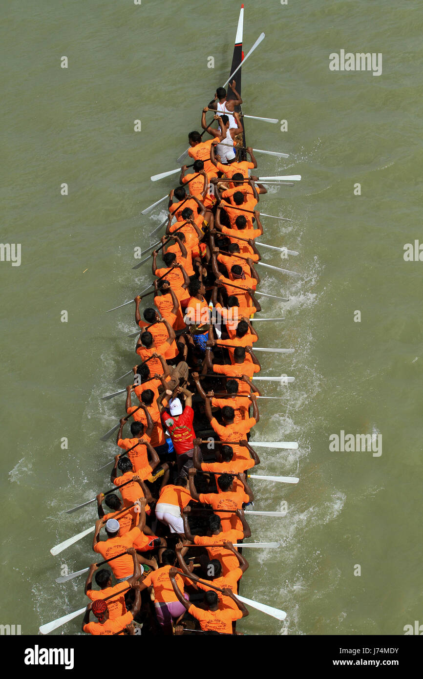 Boat Race on the Buriganga River. Dhaka, Bangladesh Stock Photo