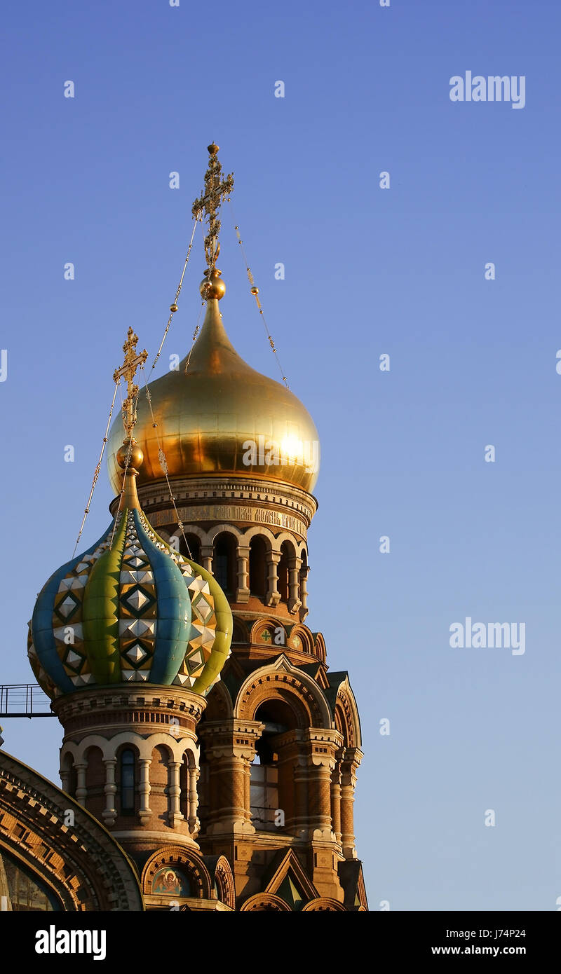 church orthodox russia church coloured colourful gorgeous multifarious richly Stock Photo