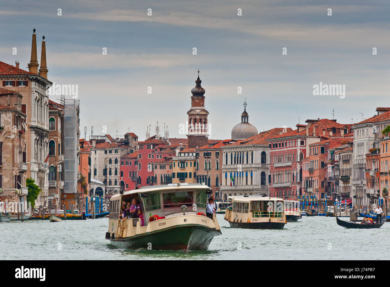 navy venice channel lagoon italy water city town waters holiday vacation Stock Photo