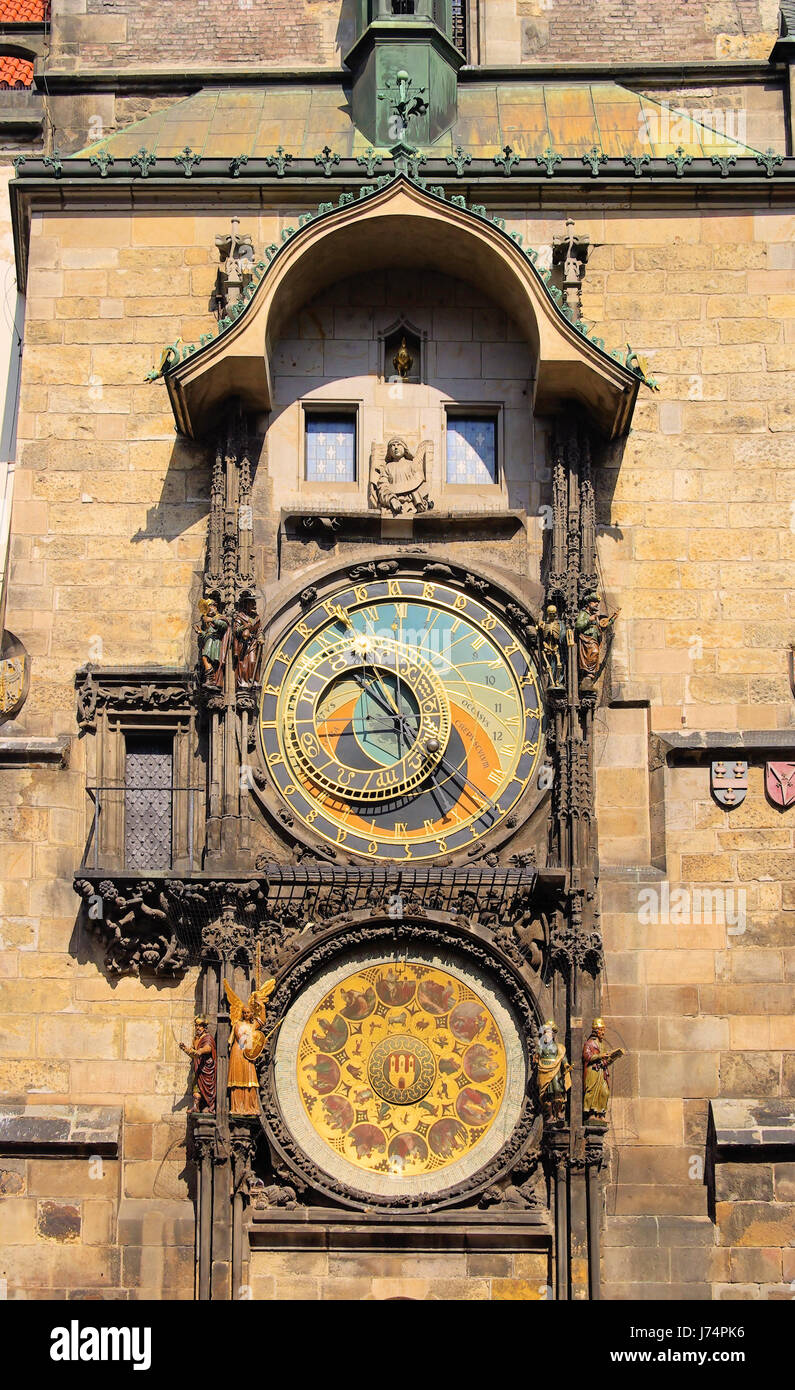 house building city town old town clock prague czechia clock tower