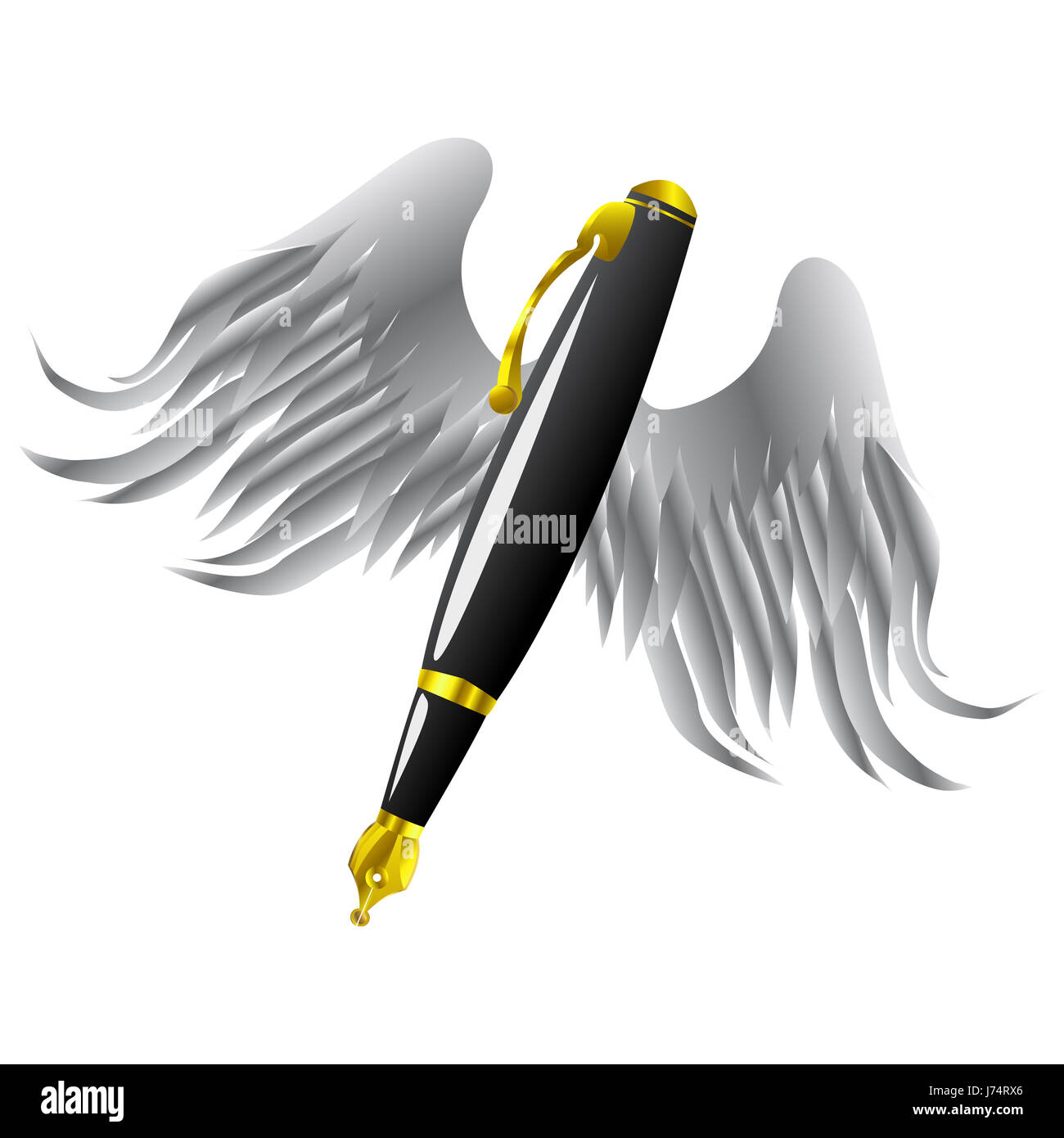 write wrote writing writes object art isolated abstract artistic pen style Stock Photo