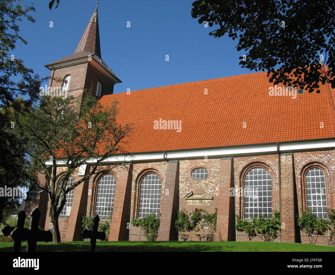 protection of historic buildings and monuments hamburg evangelic district Stock Photo
