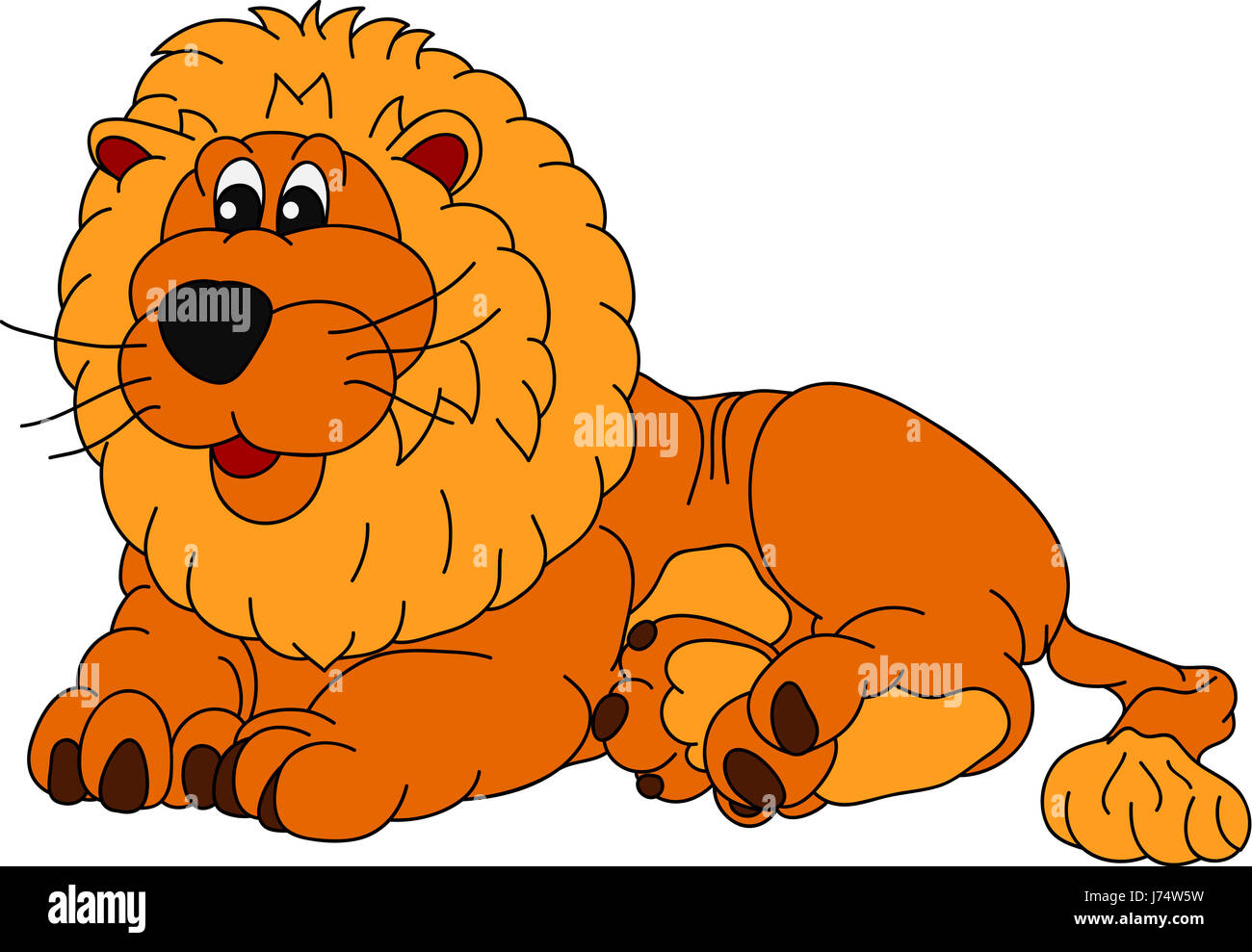 isolated colour lion cat big cat feline predator illustration paint draw  Stock Photo - Alamy