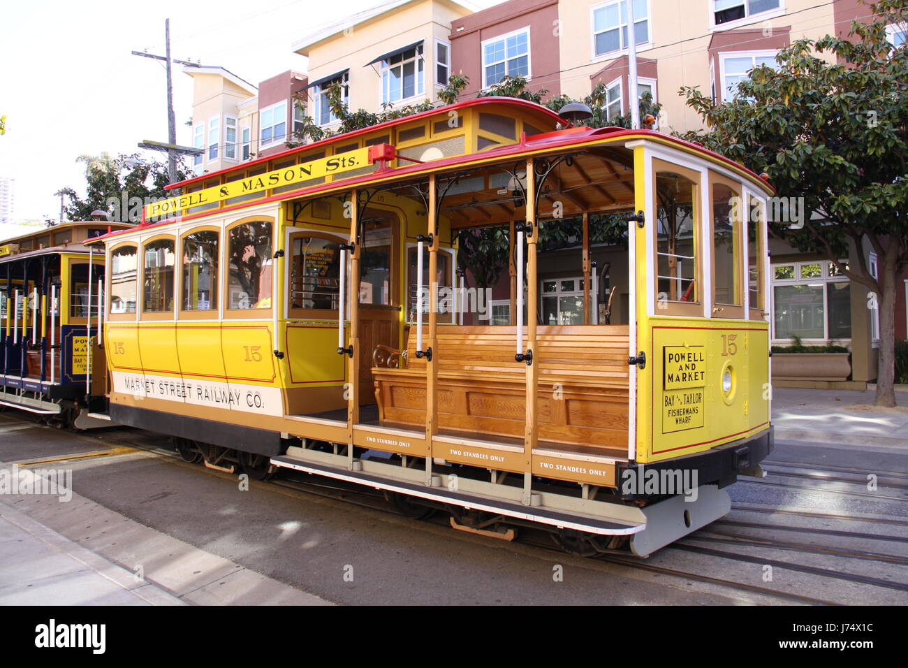 california tram city traffic railway locomotive train engine rolling stock Stock Photo