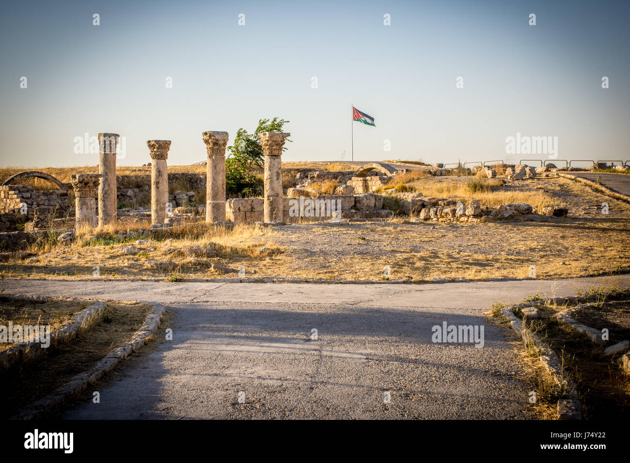 Jordan flag in Amman Stock Photo Alamy