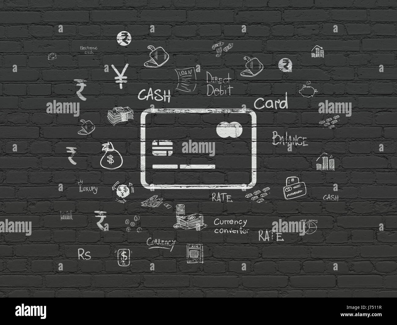 Banking concept: Credit Card on wall background Stock Photo - Alamy