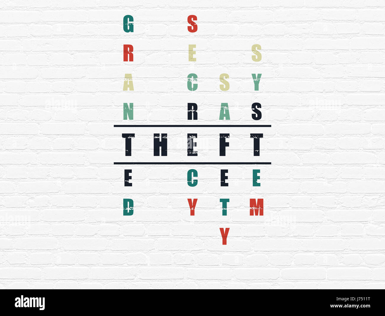Security concept Theft in Crossword Puzzle Stock Photo Alamy