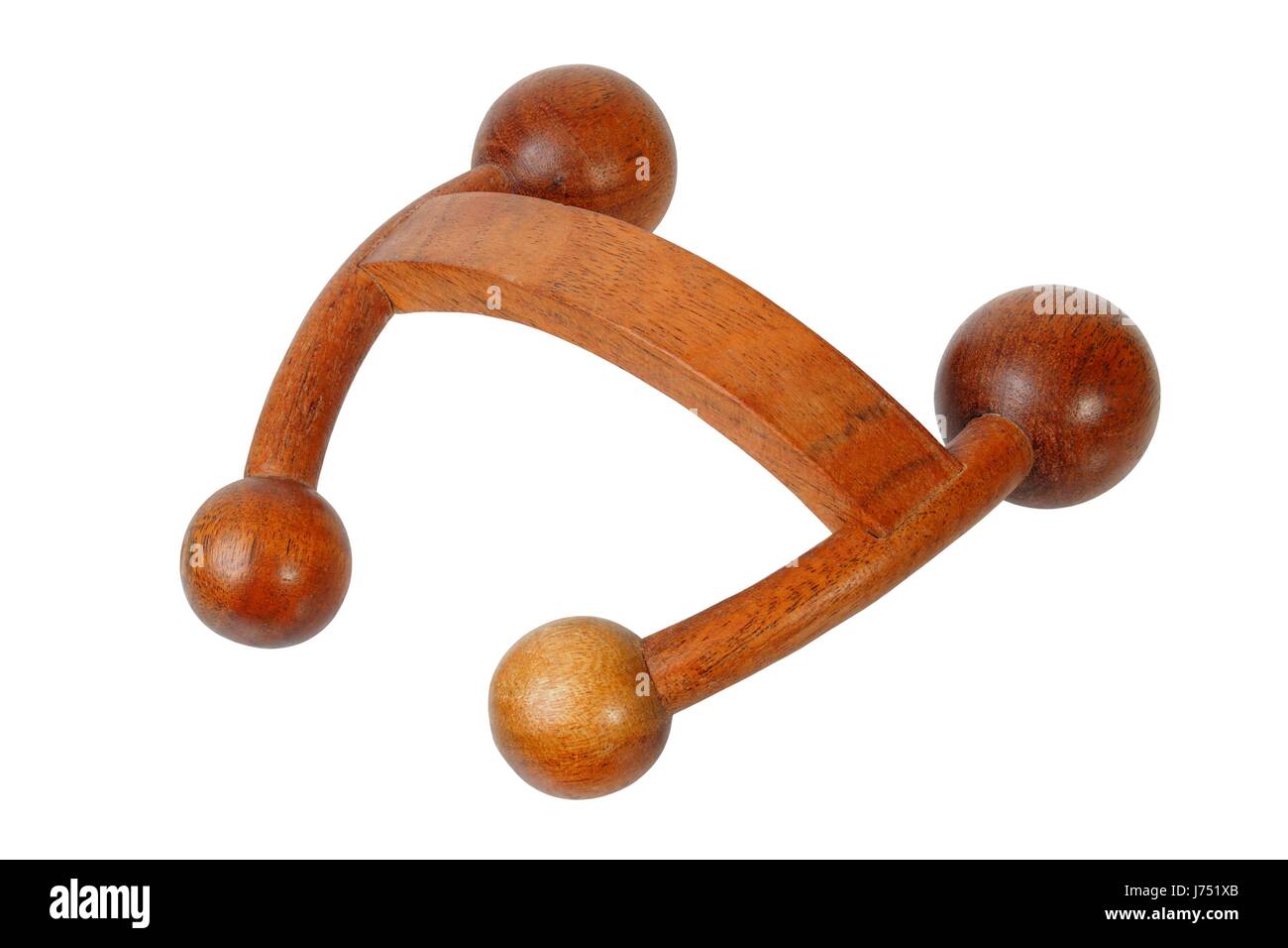 Wooden massager isolated on white background Stock Photo