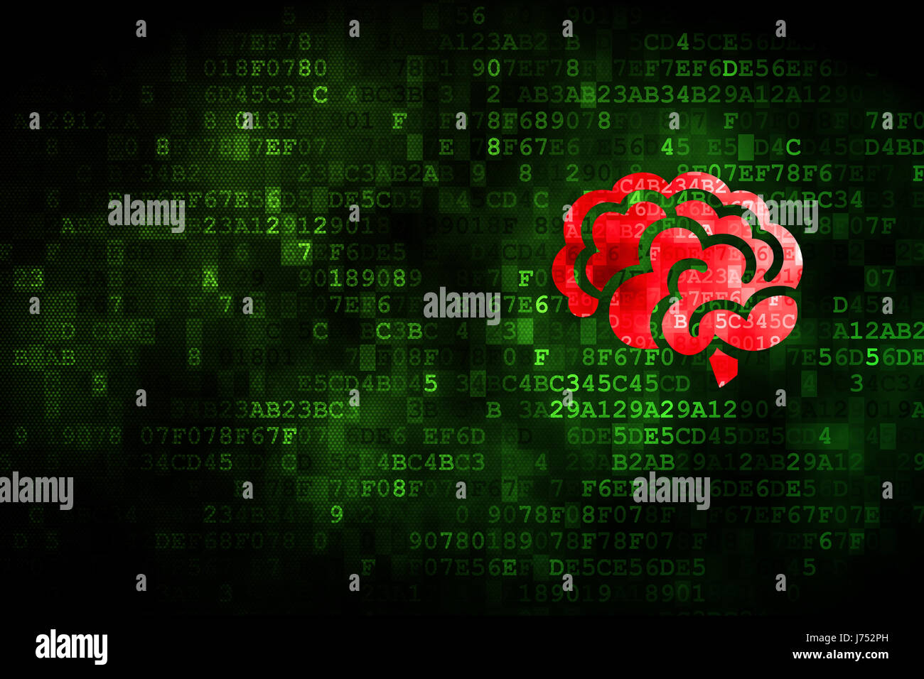 Science concept: Brain on digital background Stock Photo - Alamy