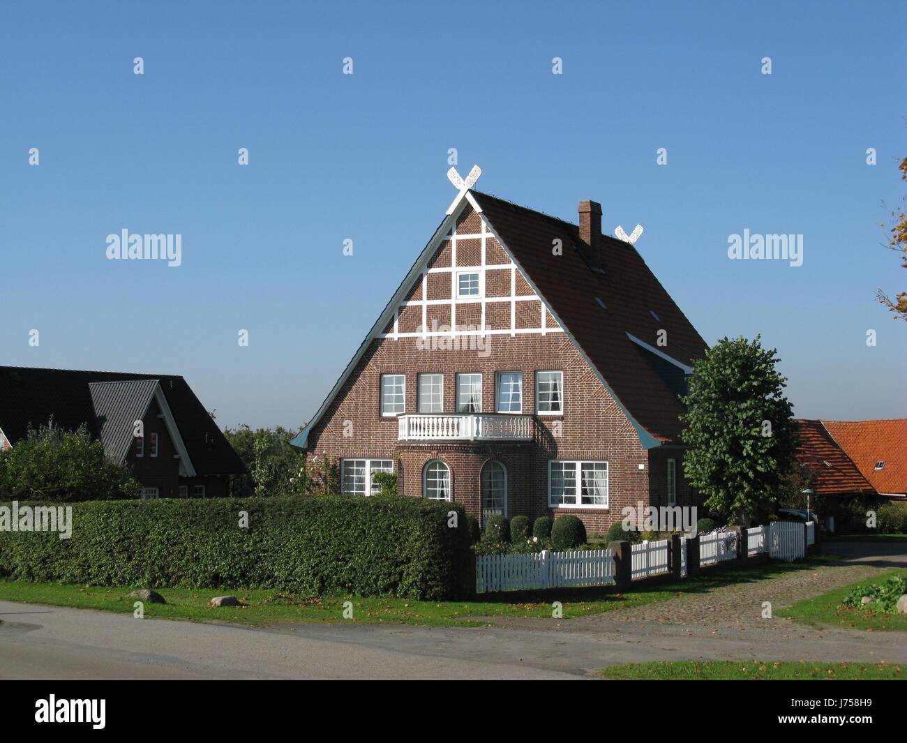 house building garden frame-work germany german federal republic farmhouse Stock Photo