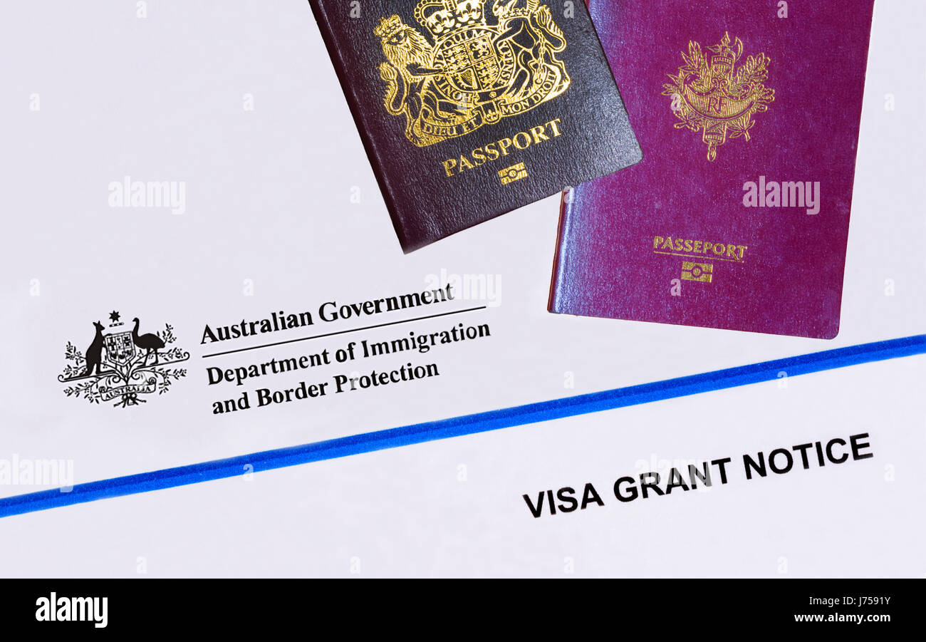 Visa Grant Notice from Australian Government Department of Immigration and  Border Protection, Australia Stock Photo - Alamy