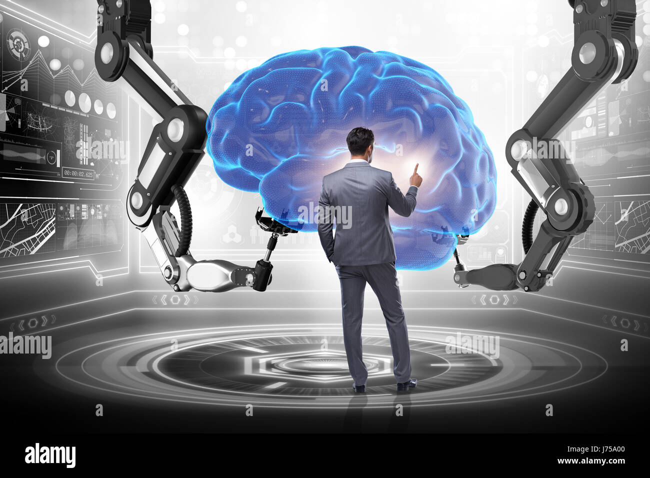 Artificial intelligence concept with businessman Stock Photo - Alamy