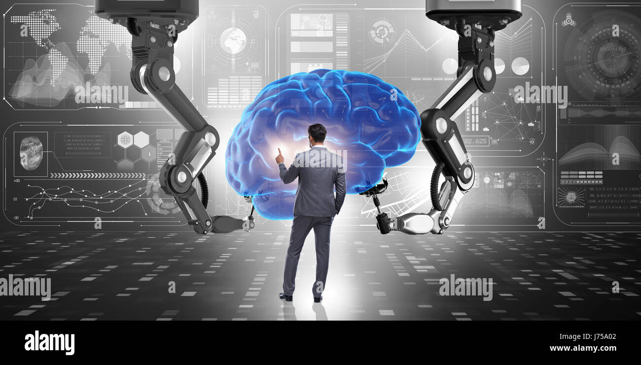 Artificial intelligence concept with businessman Stock Photo - Alamy