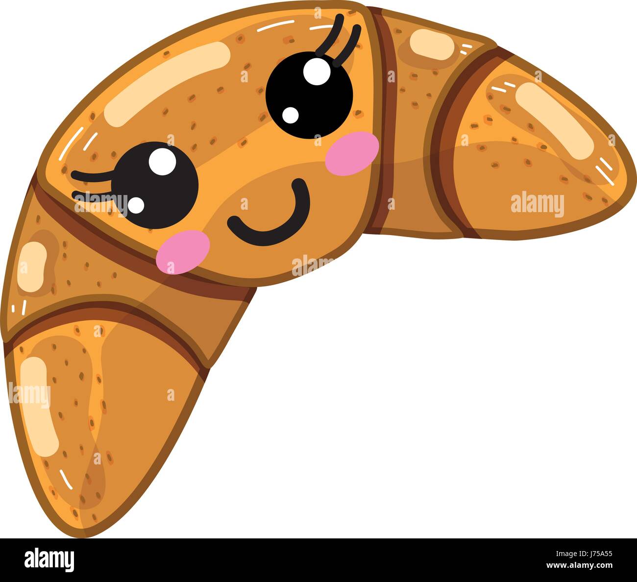 kawaii cute happy croissant bread Stock Vector Image & Art - Alamy
