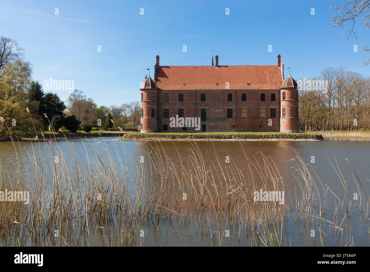 Rosenholm water castle near Hornslet, Jutland, Denmark Stock Photo