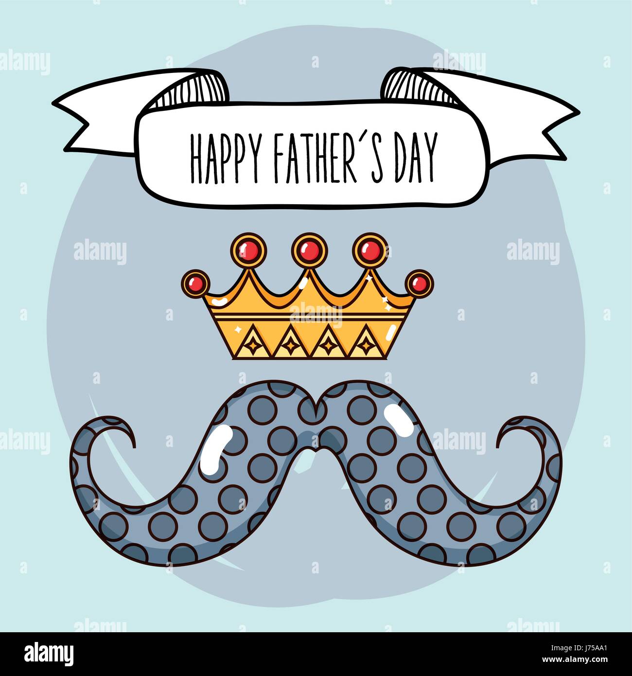 father day with mustache and crown design Stock Vector Image & Art - Alamy