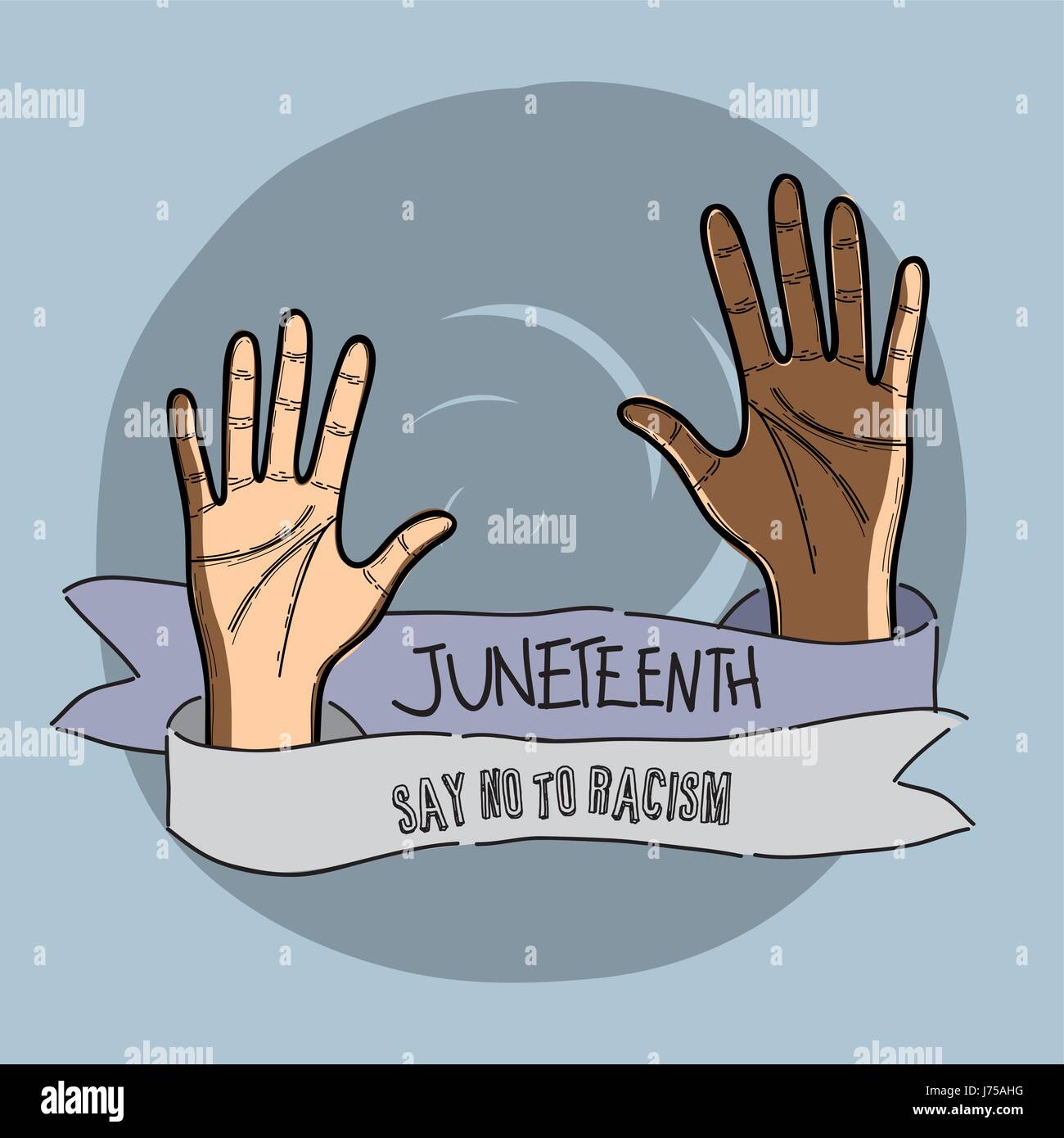 hands up with ribbon massage to celebrate Stock Vector Image