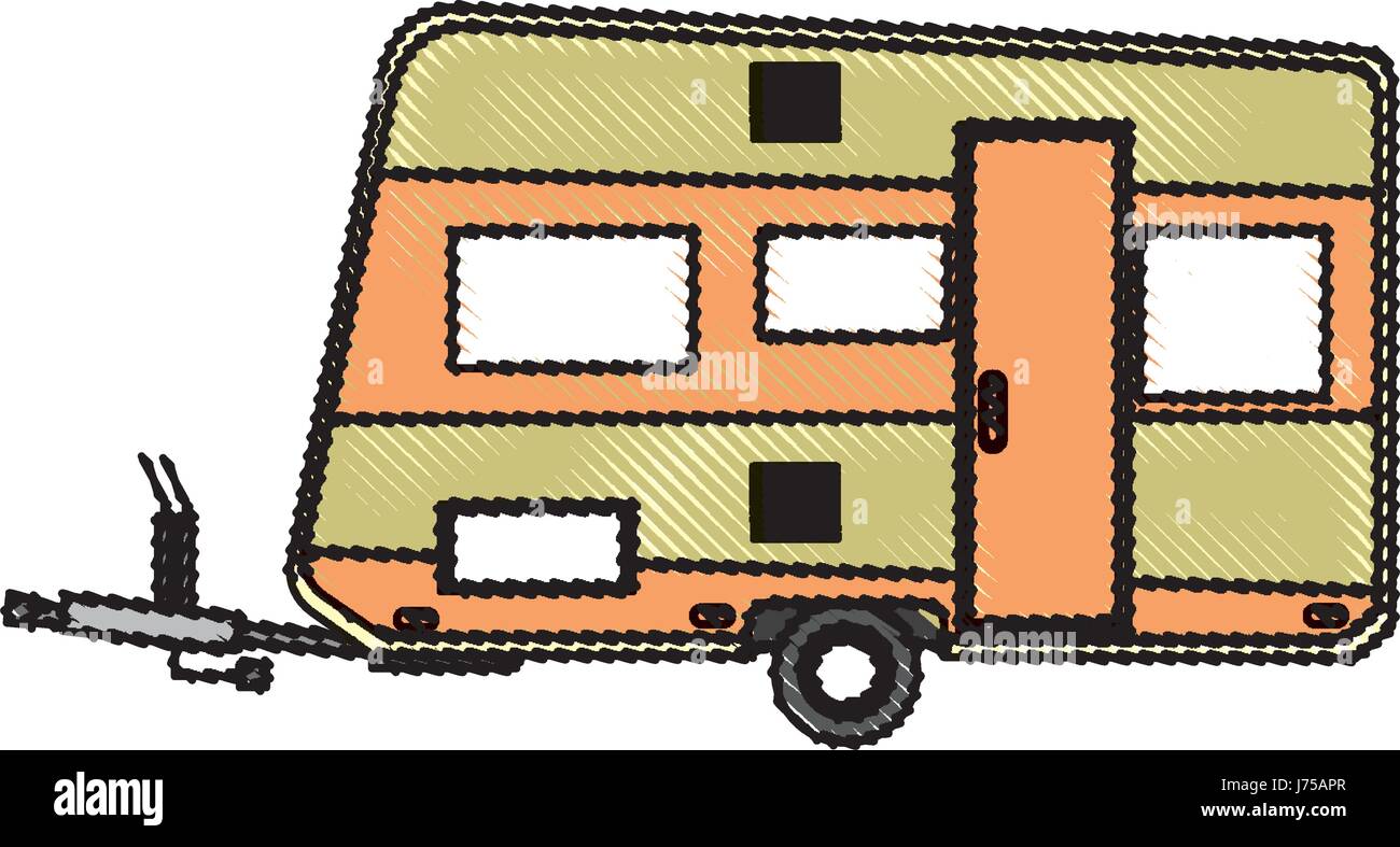 trailer camping vehicle transport travel vacation Stock Vector Image ...