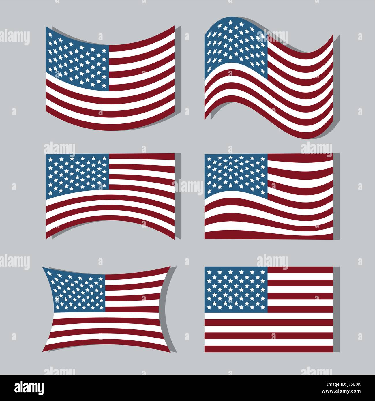 set usa flags to independence day tradition Stock Vector Image & Art ...