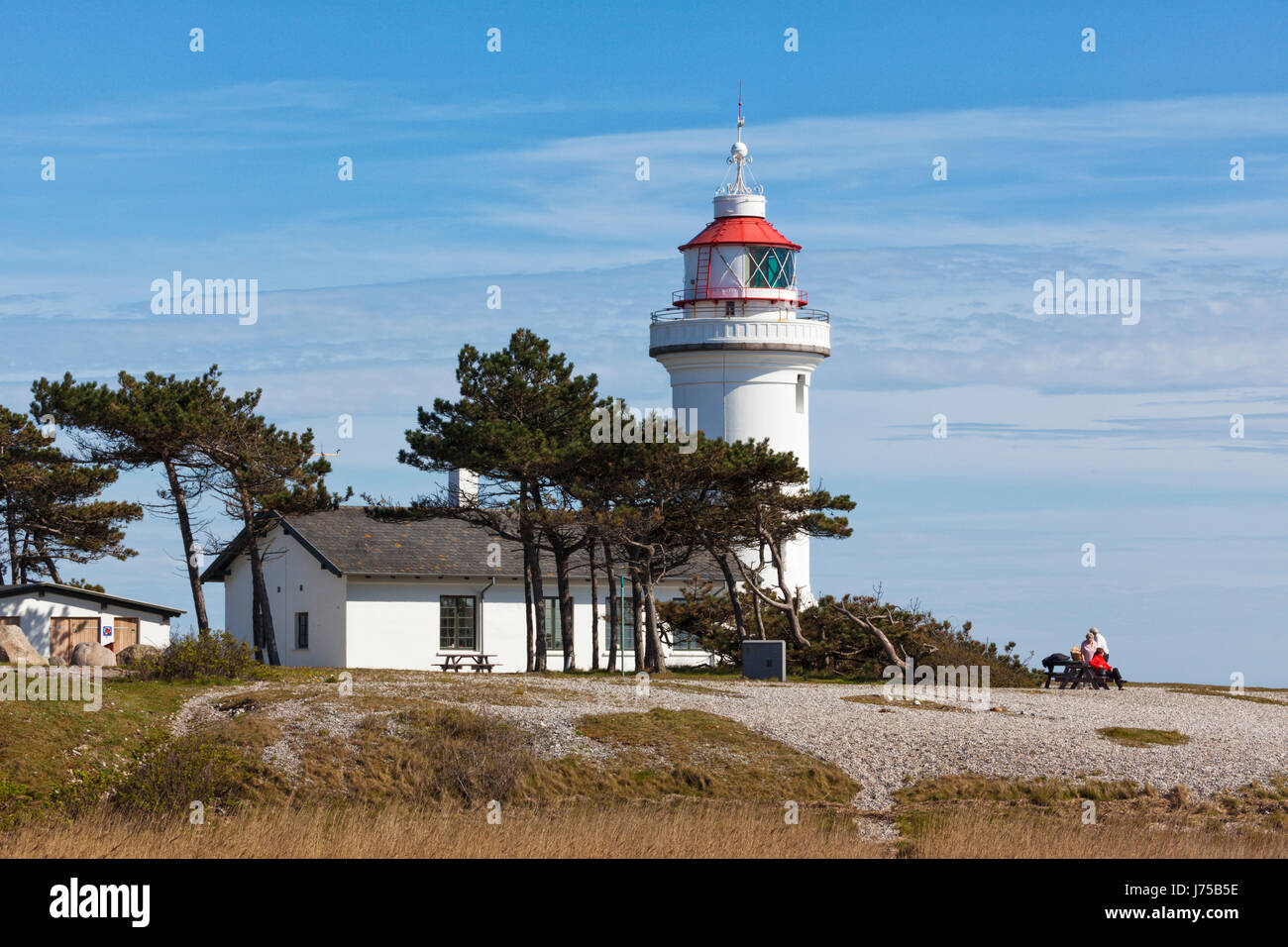 Lighthouse at Sletterhage on Helgenaes peninsula near Aarhus, Denmark ...