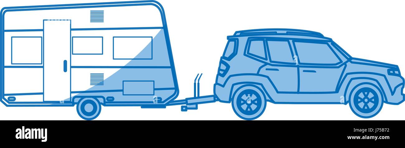 suv car camper trailer travel transport Stock Vector Image & Art - Alamy