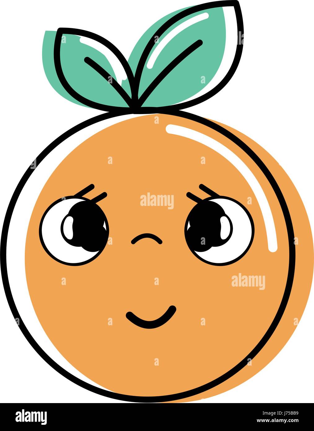 kawaii nice shy orange fruit Stock Vector Image & Art - Alamy