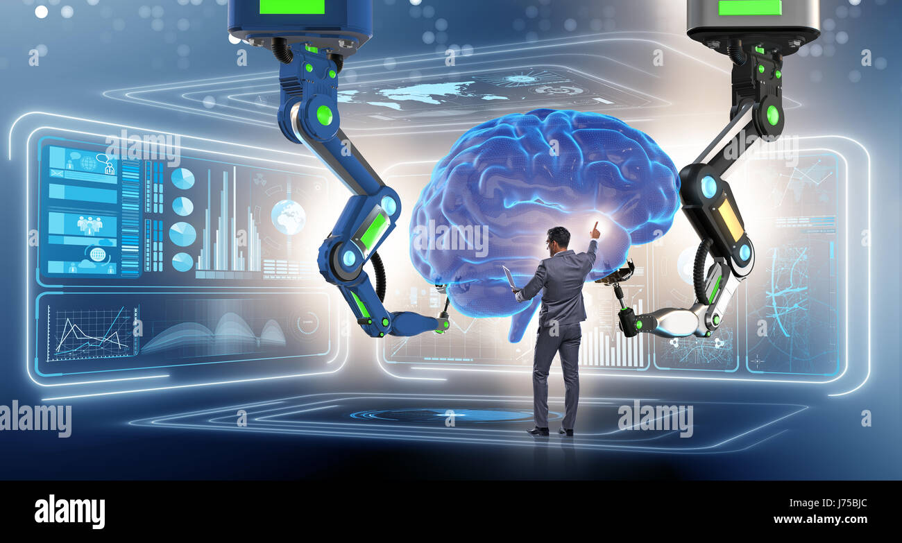 Artificial intelligence concept with businessman Stock Photo - Alamy