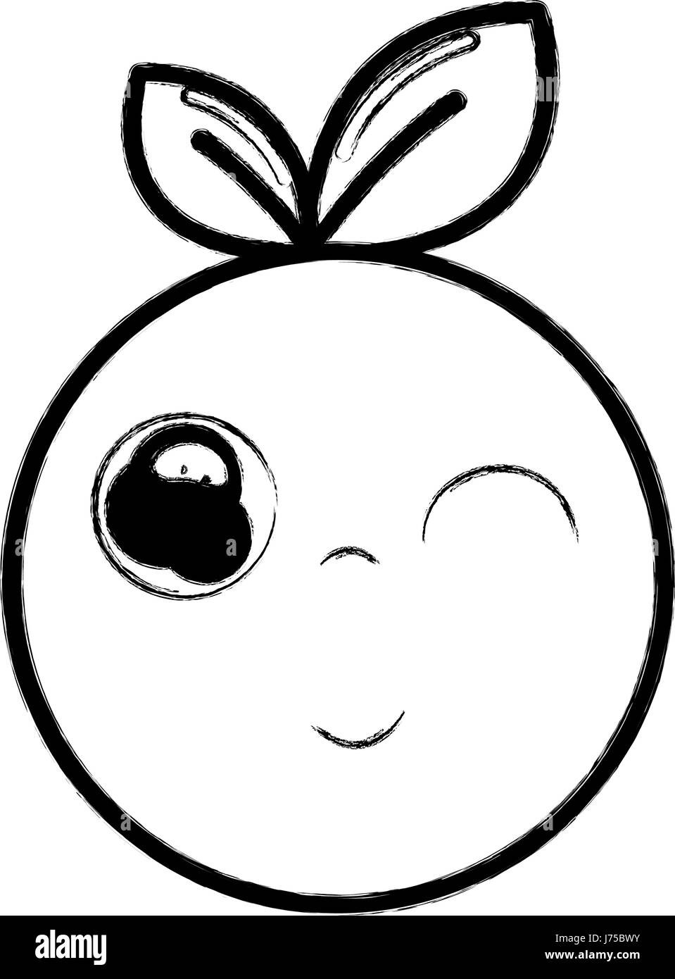 figure kawaii nice funny orange fruit Stock Vector Image & Art - Alamy