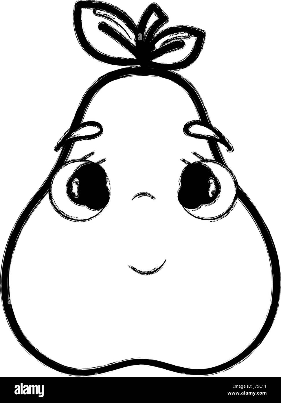 figure kawaii nice happy pear icon Stock Vector Image & Art - Alamy