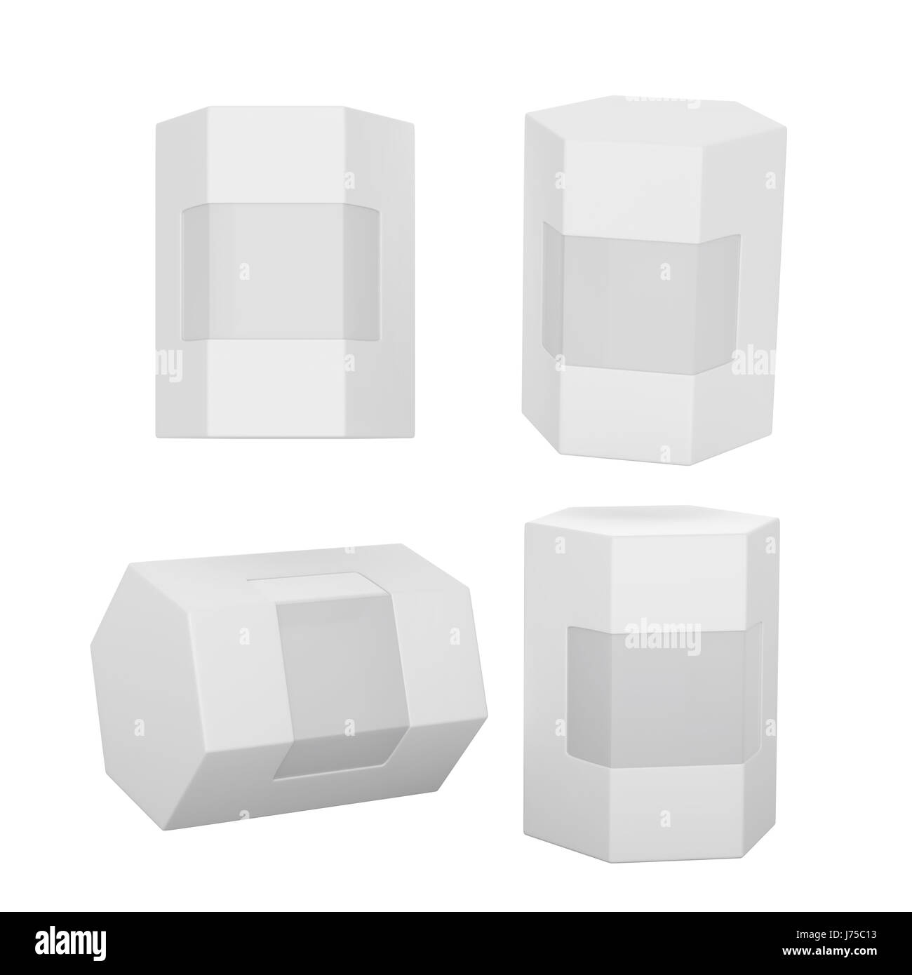 White Hexagon Box Packaging With Clipping Path Mock Up Packaging For All Kind Of Product Ready For Your Design Stock Photo Alamy