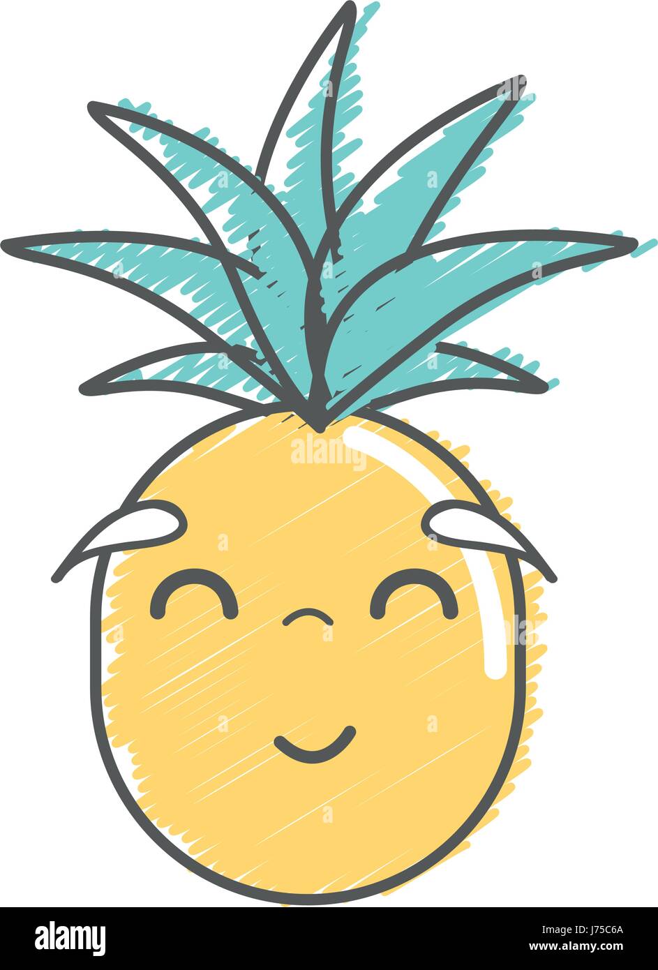 kawaii cute happy pineapple vegetable Stock Vector Image & Art - Alamy