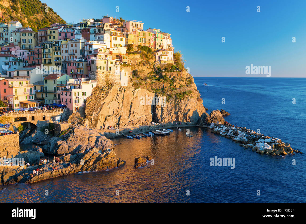 Vernazza is one of the five communes that make up the Cinque TErre Stock Photo
