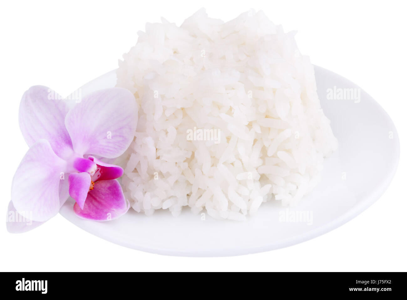 rice with orchid Stock Photo