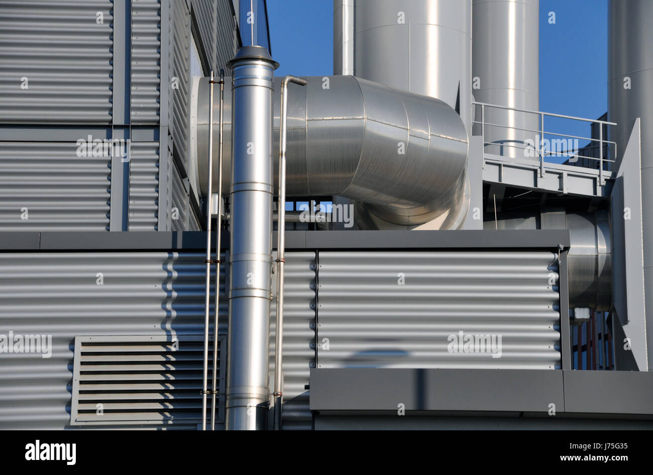 industry silver metal tube extracted air input air industry silver highgrade Stock Photo Alamy