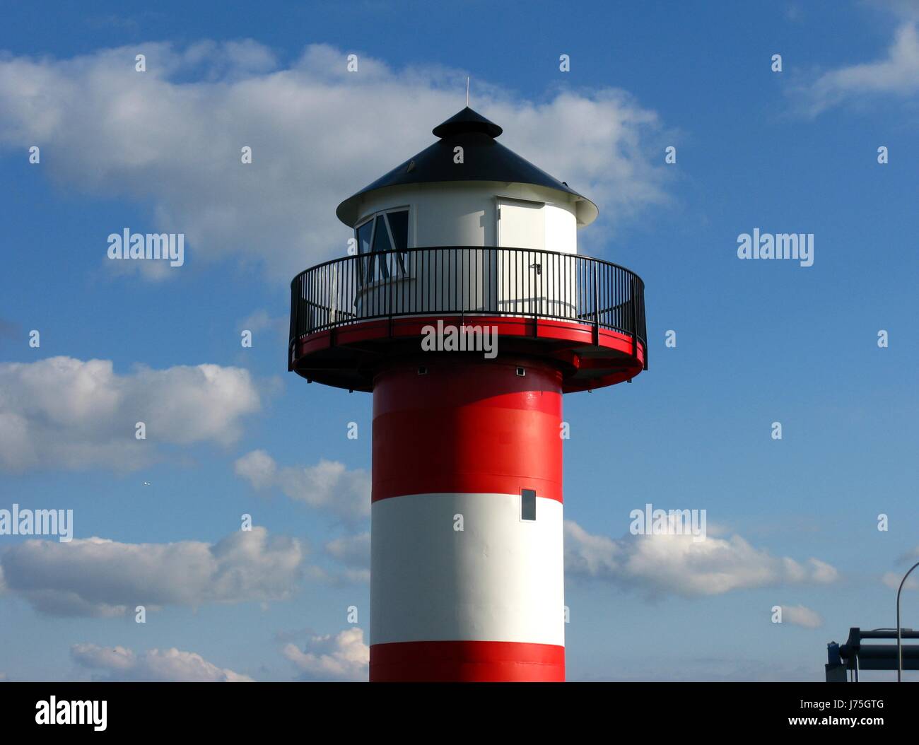 lighthouse elbe dike beacon lower saxony german federal republic germany Stock Photo