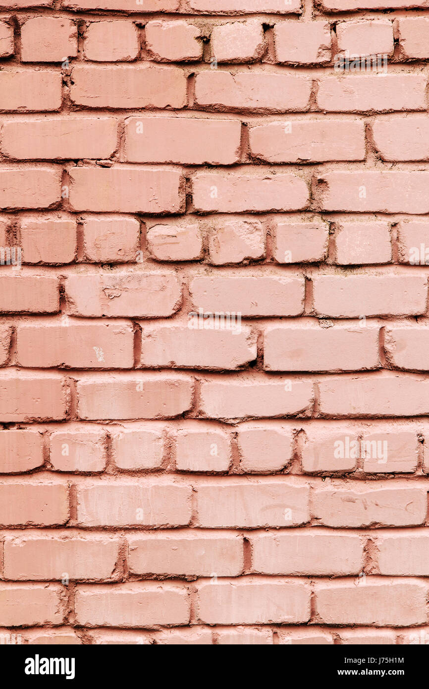 Old pink grey brick wall Stock Photo