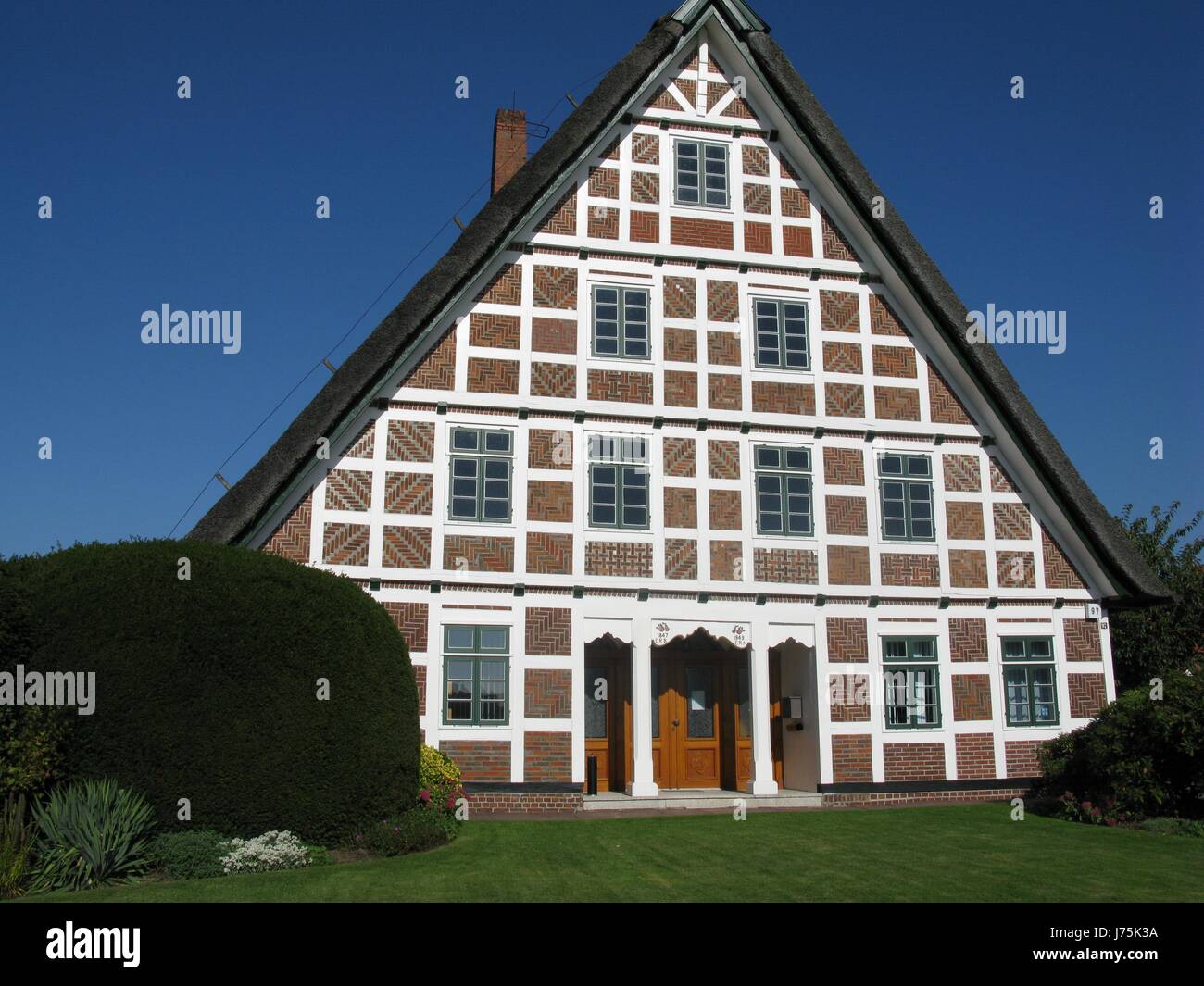 house building frame-work germany german federal republic farmhouse lower Stock Photo
