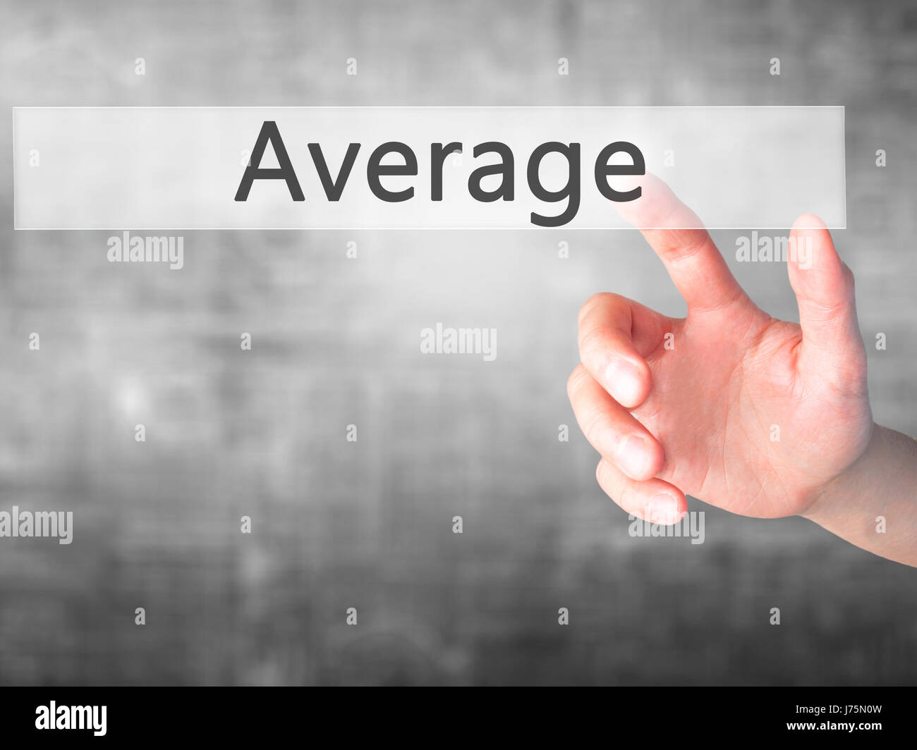 Average - Hand pressing a button on blurred background concept ...