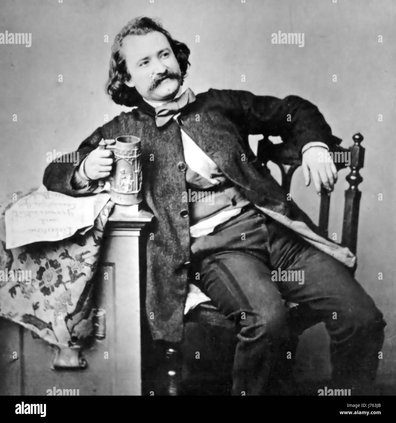 WILHELM BUSCH (1832-1908) German cartoonist and poet and artist in 1860 Stock Photo