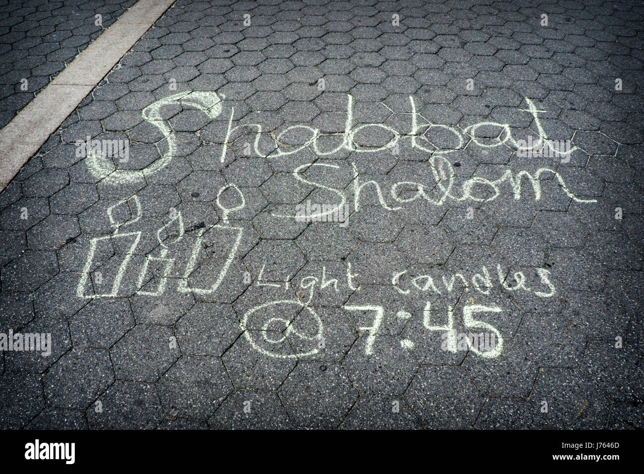 A chalk message in Union Square Park in Manhattan telling Jewish women