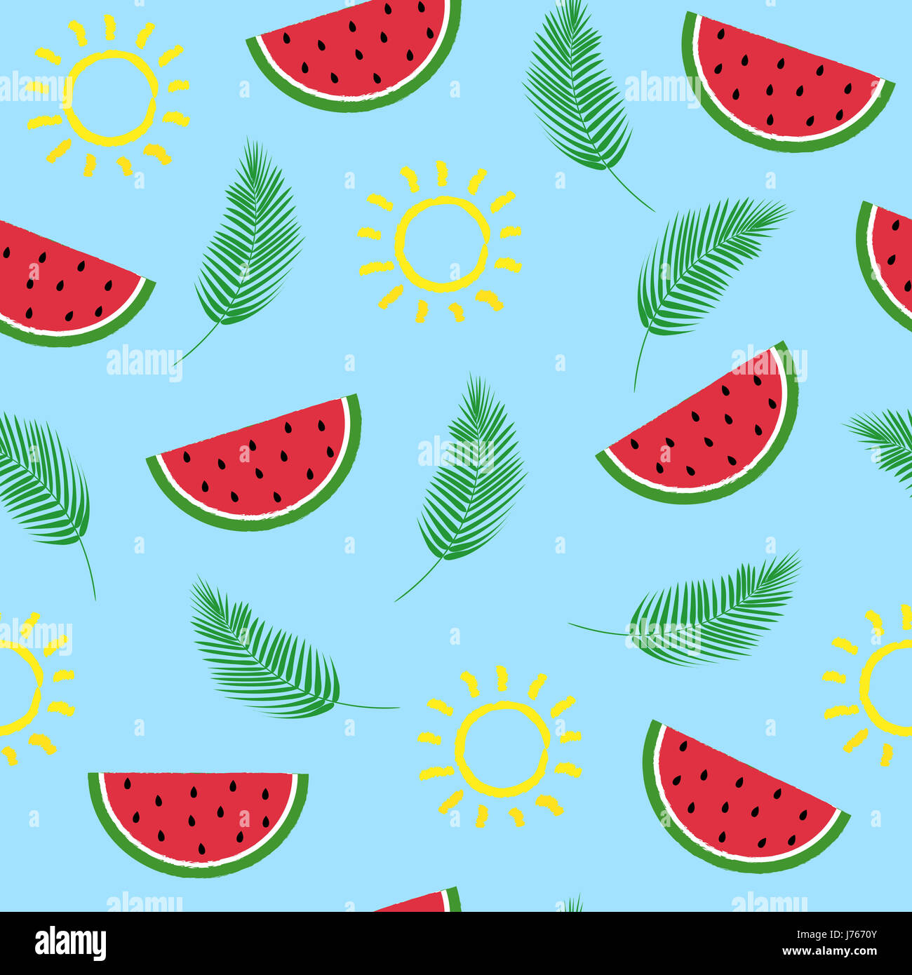 Summer exotic pattern with fresh watermelons Stock Photo